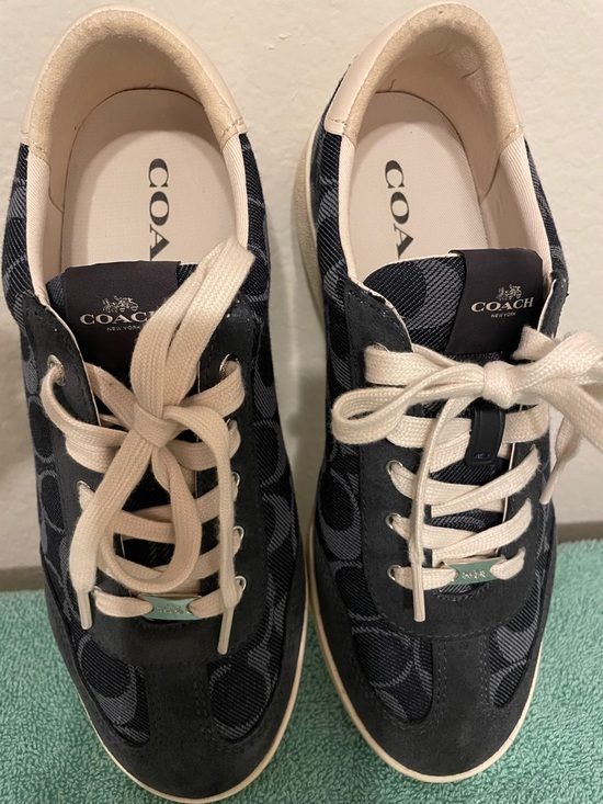Coach Shoes - Coach Black and Cream Signature Logo Low-Top Sneakers